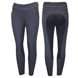 Elation Platinum Hudson Full Seat Breech Grey/Mauve 26R Horse Riding Pants